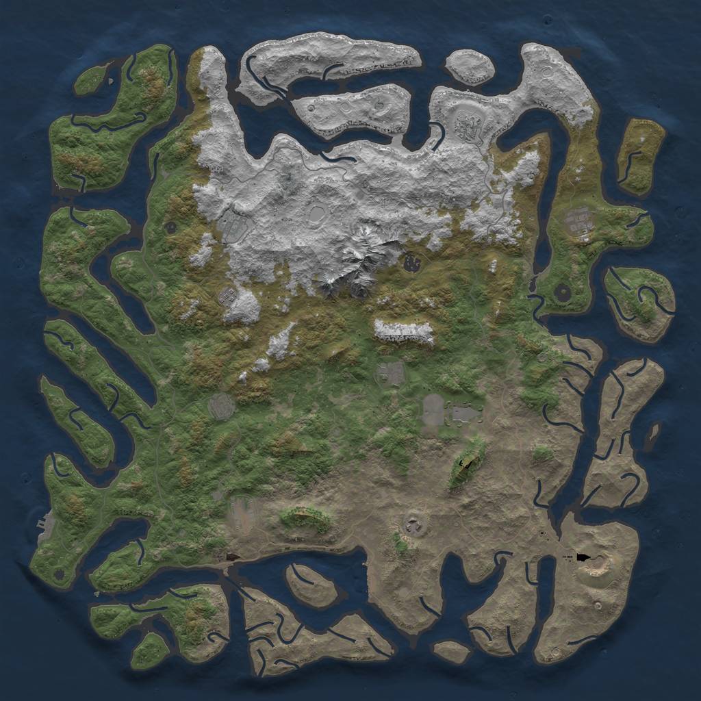 Rust Map: Procedural Map, Size: 6000, Seed: 88630334, 19 Monuments