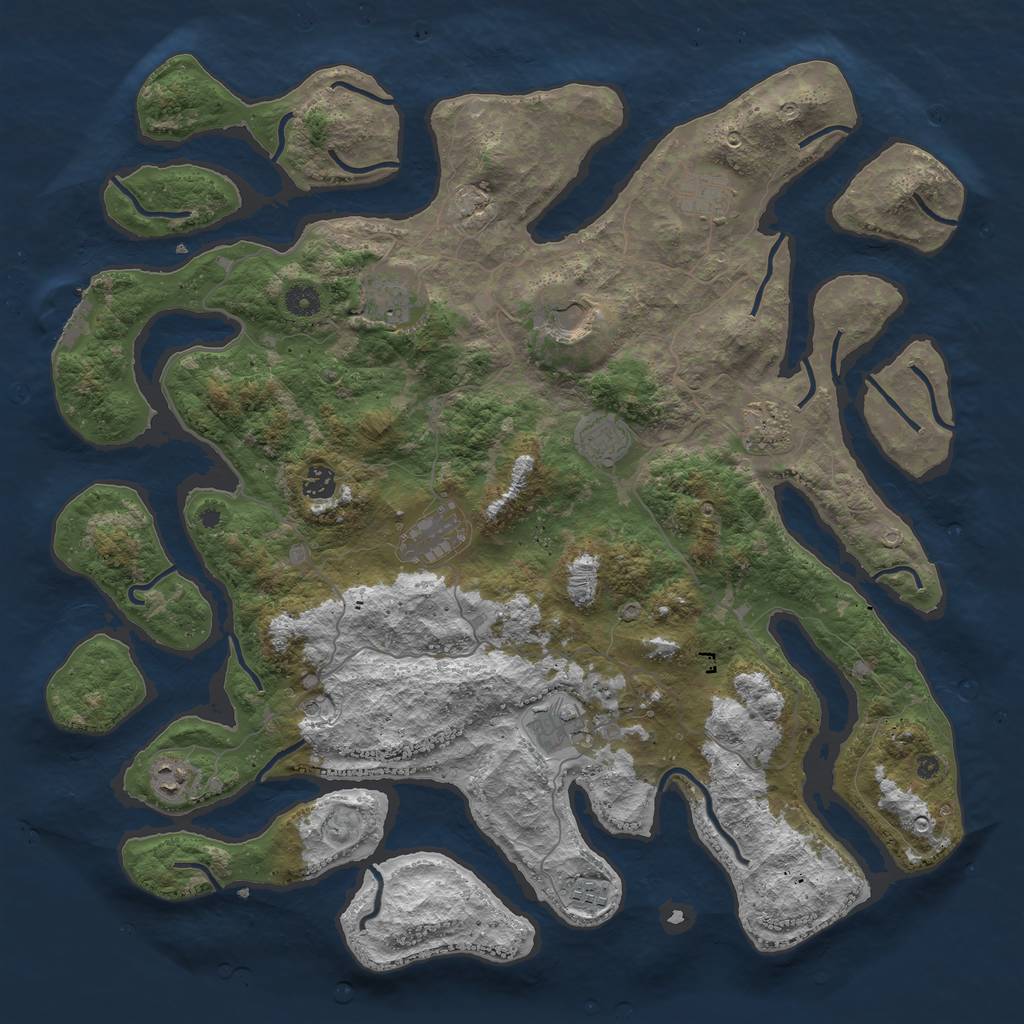 Rust Map: Procedural Map, Size: 4500, Seed: 72901, 14 Monuments