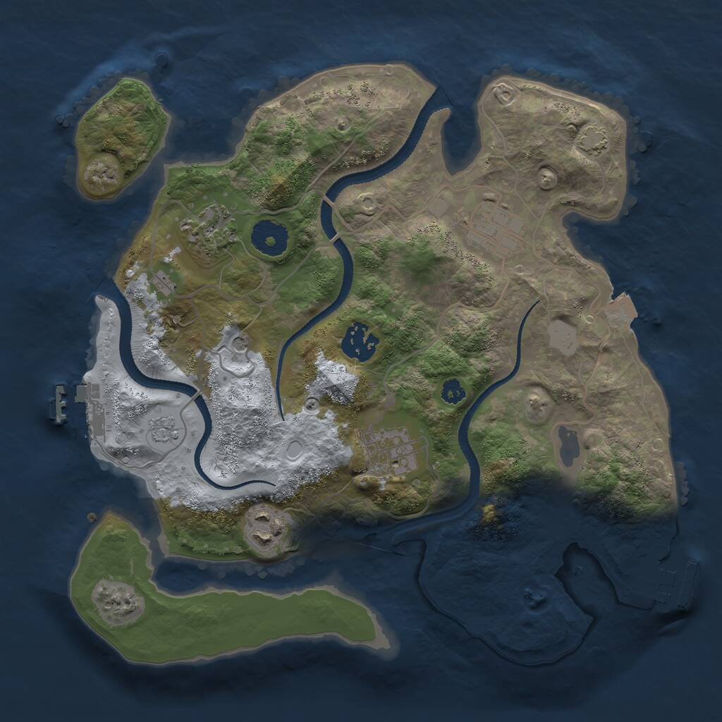 Rust Map: Procedural Map, Size: 3000, Seed: 1118833727, 11 Monuments
