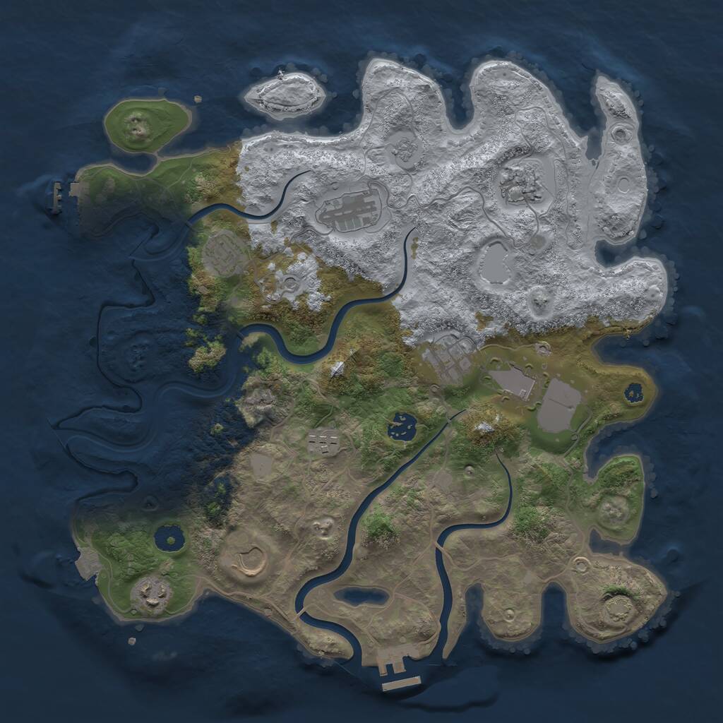Rust Map: Procedural Map, Size: 3750, Seed: 56429989, 15 Monuments