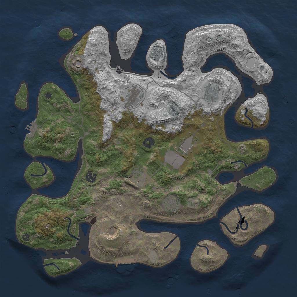 Rust Map: Procedural Map, Size: 4000, Seed: 687805412, 17 Monuments