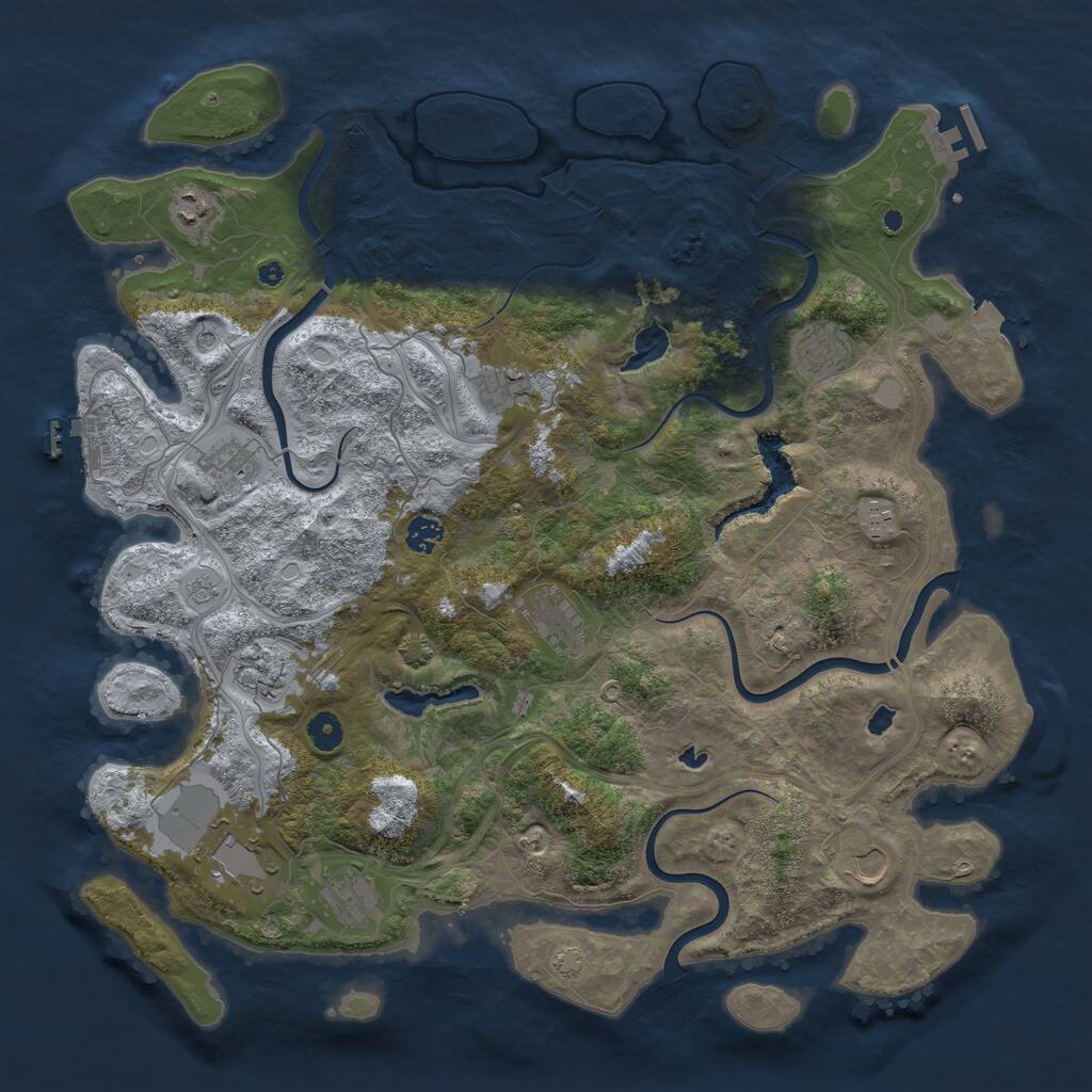 Rust Map: Procedural Map, Size: 4500, Seed: 259520675, 17 Monuments