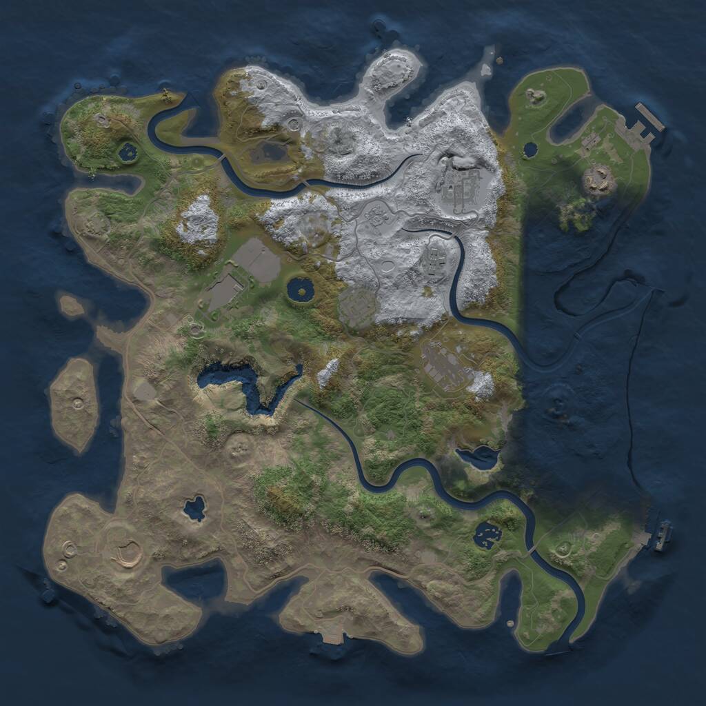 Rust Map: Procedural Map, Size: 4000, Seed: 1215980, 14 Monuments