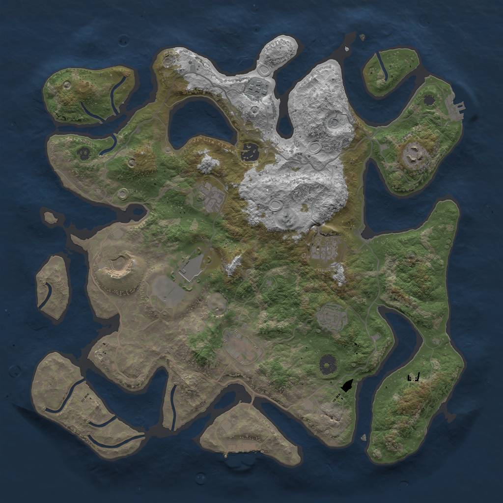 Rust Map: Procedural Map, Size: 4000, Seed: 1215980, 17 Monuments