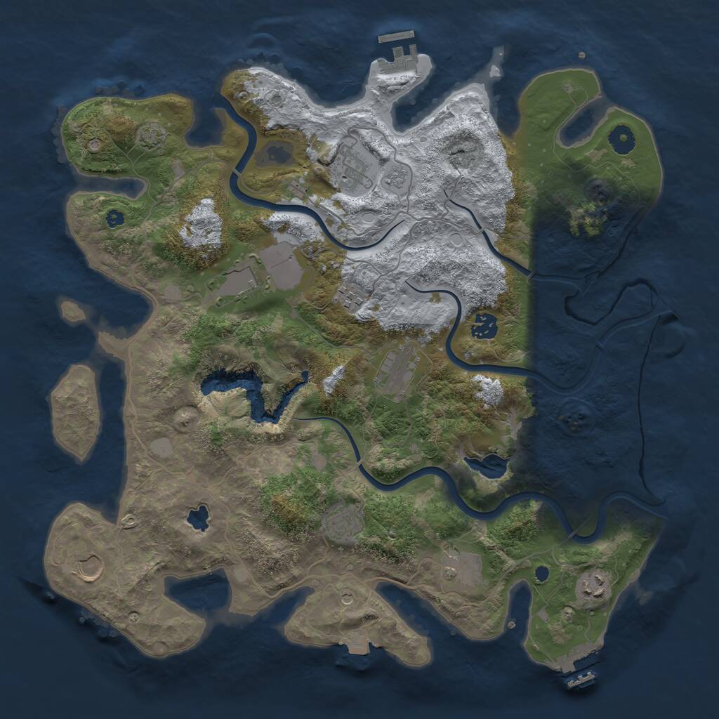 Rust Map: Procedural Map, Size: 4000, Seed: 1215980, 15 Monuments