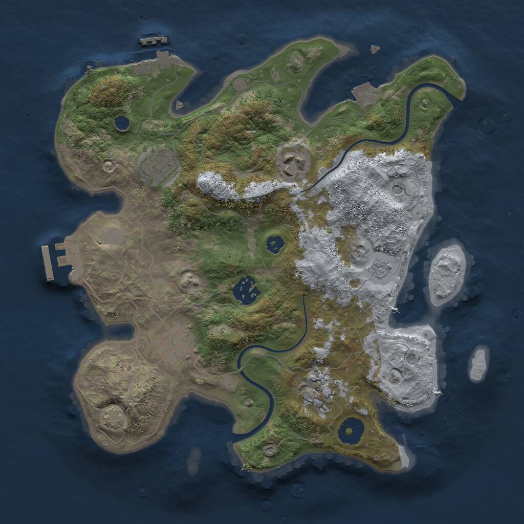 Rust Map: Procedural Map, Size: 3000, Seed: 1773971733, 11 Monuments