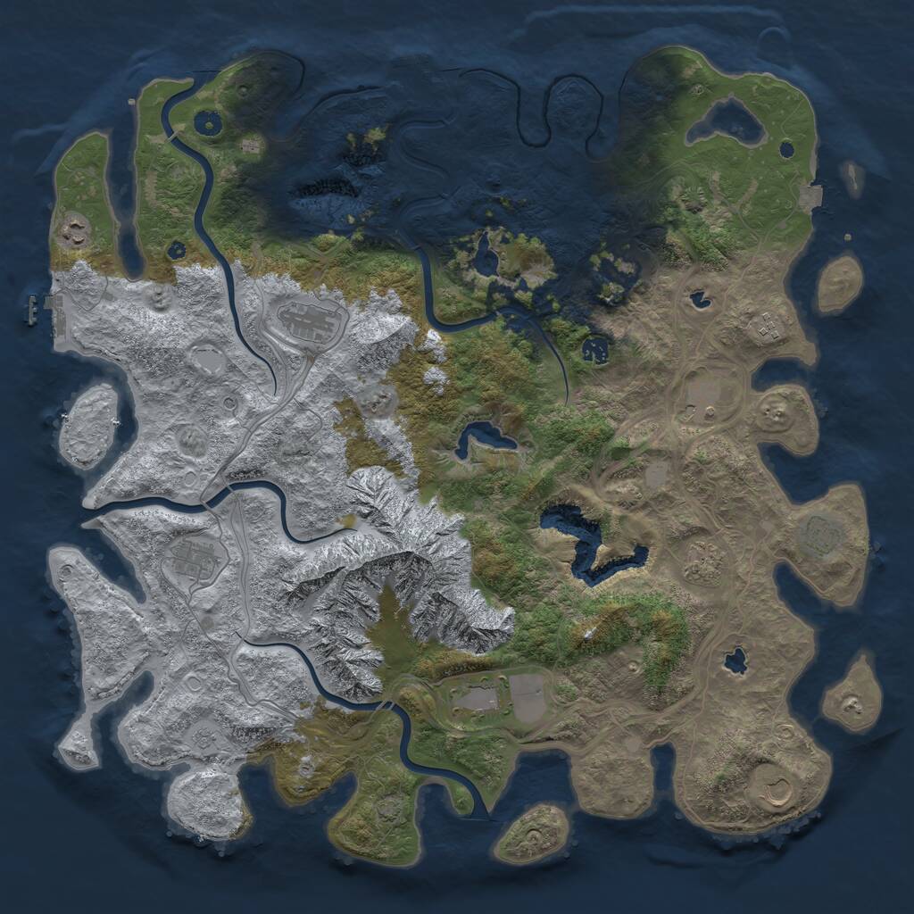 Rust Map: Procedural Map, Size: 5000, Seed: 2801, 17 Monuments