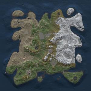 Thumbnail Rust Map: Procedural Map, Size: 3500, Seed: 2968147, 17 Monuments