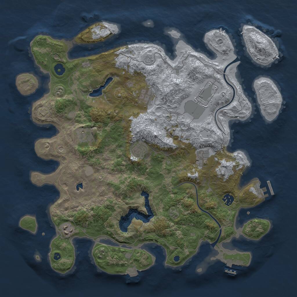 Rust Map: Procedural Map, Size: 4000, Seed: 6285296, 13 Monuments