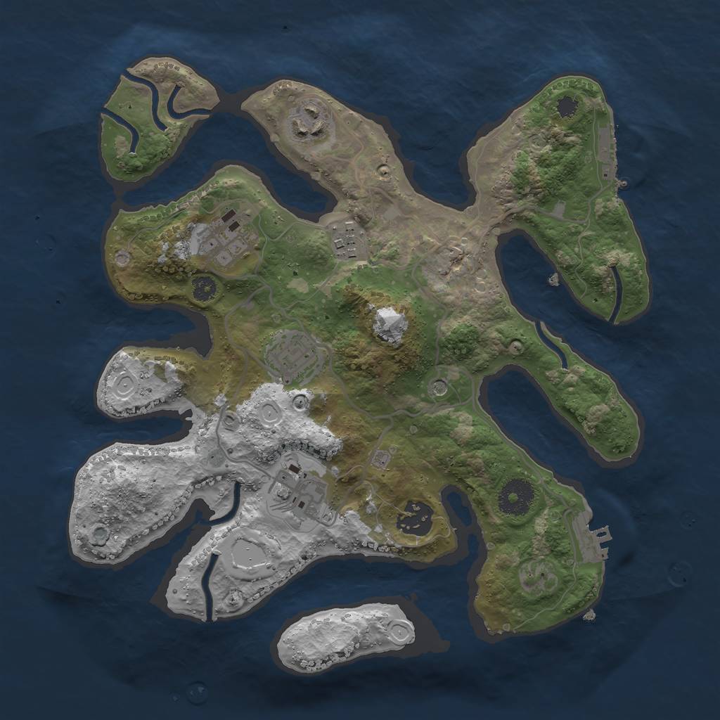 Rust Map: Procedural Map, Size: 3000, Seed: 467463885, 14 Monuments