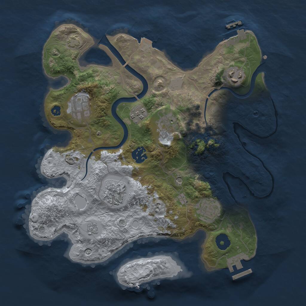 Rust Map: Procedural Map, Size: 3000, Seed: 467463885, 13 Monuments