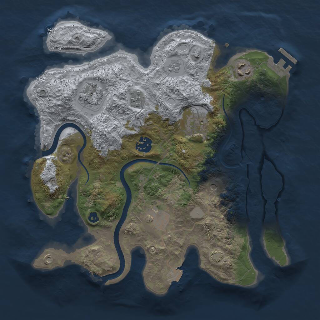 Rust Map: Procedural Map, Size: 3000, Seed: 1792947310, 11 Monuments