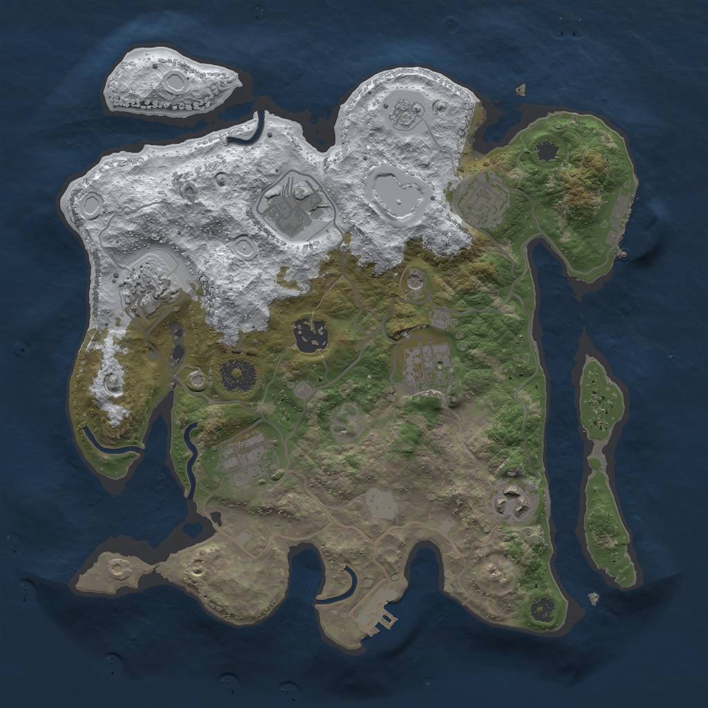 Rust Map: Procedural Map, Size: 3000, Seed: 1792947310, 16 Monuments