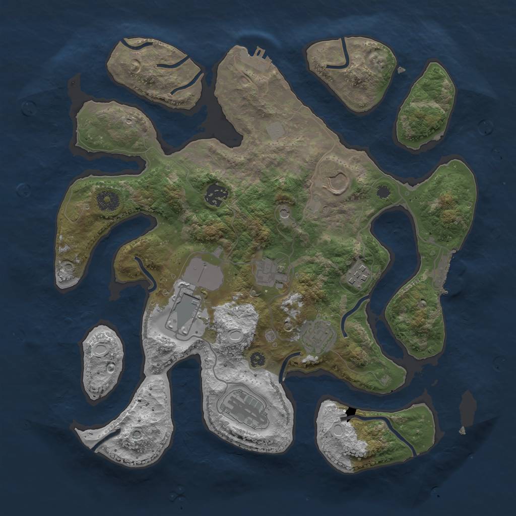 Rust Map: Procedural Map, Size: 3500, Seed: 462421, 15 Monuments