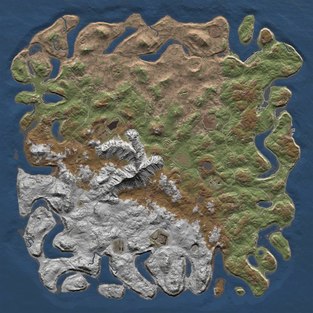 Rust Map: Procedural Map, Size: 6000, Seed: 22041991, 16 Monuments