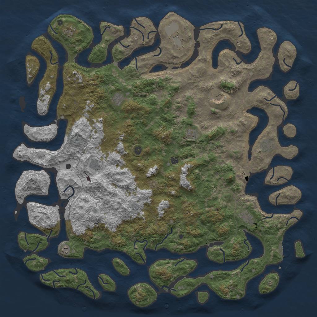 Rust Map: Procedural Map, Size: 6000, Seed: 1349493270, 15 Monuments