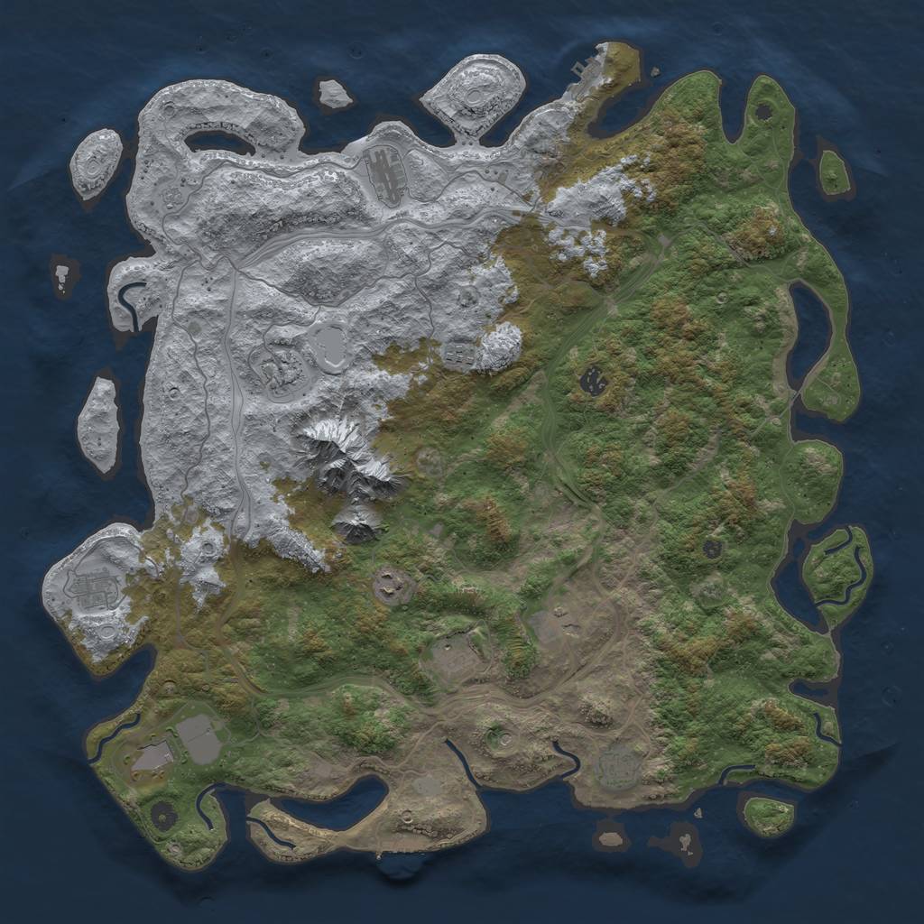 Rust Map: Procedural Map, Size: 5000, Seed: 75832, 17 Monuments