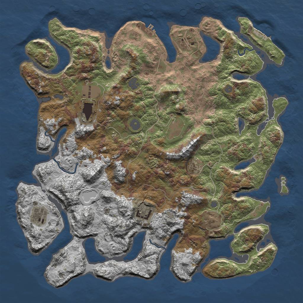 Rust Map: Procedural Map, Size: 4250, Seed: 286776755, 14 Monuments