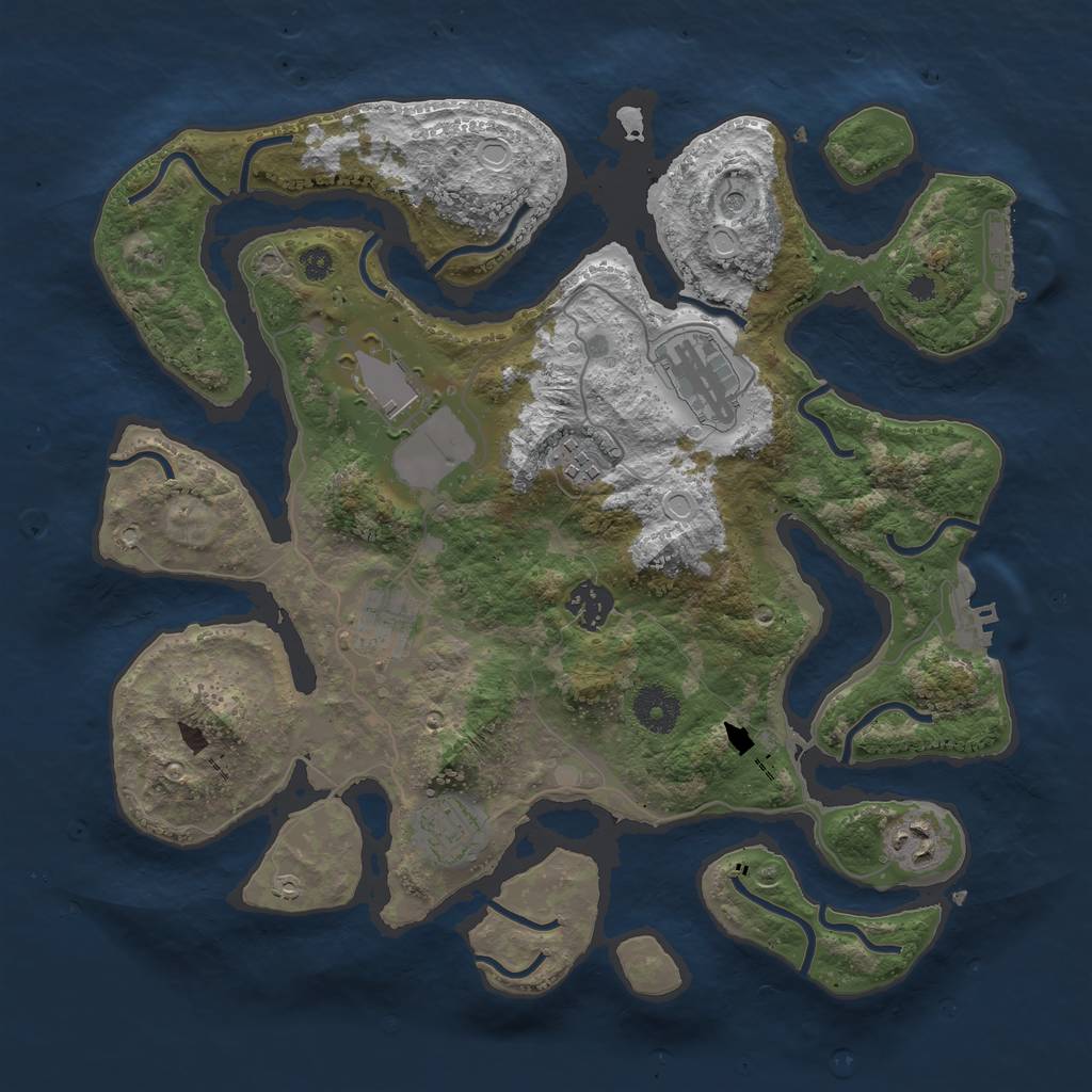 Rust Map: Procedural Map, Size: 3500, Seed: 599514, 15 Monuments