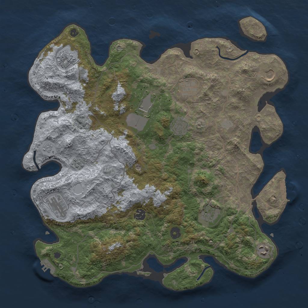 Rust Map: Procedural Map, Size: 4000, Seed: 1993456426, 19 Monuments