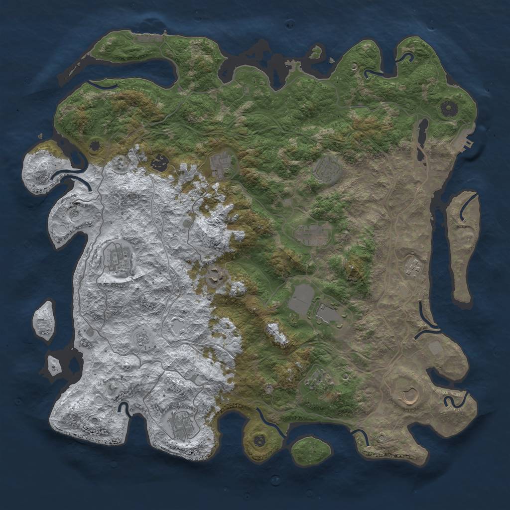 Rust Map: Procedural Map, Size: 4500, Seed: 543754, 20 Monuments