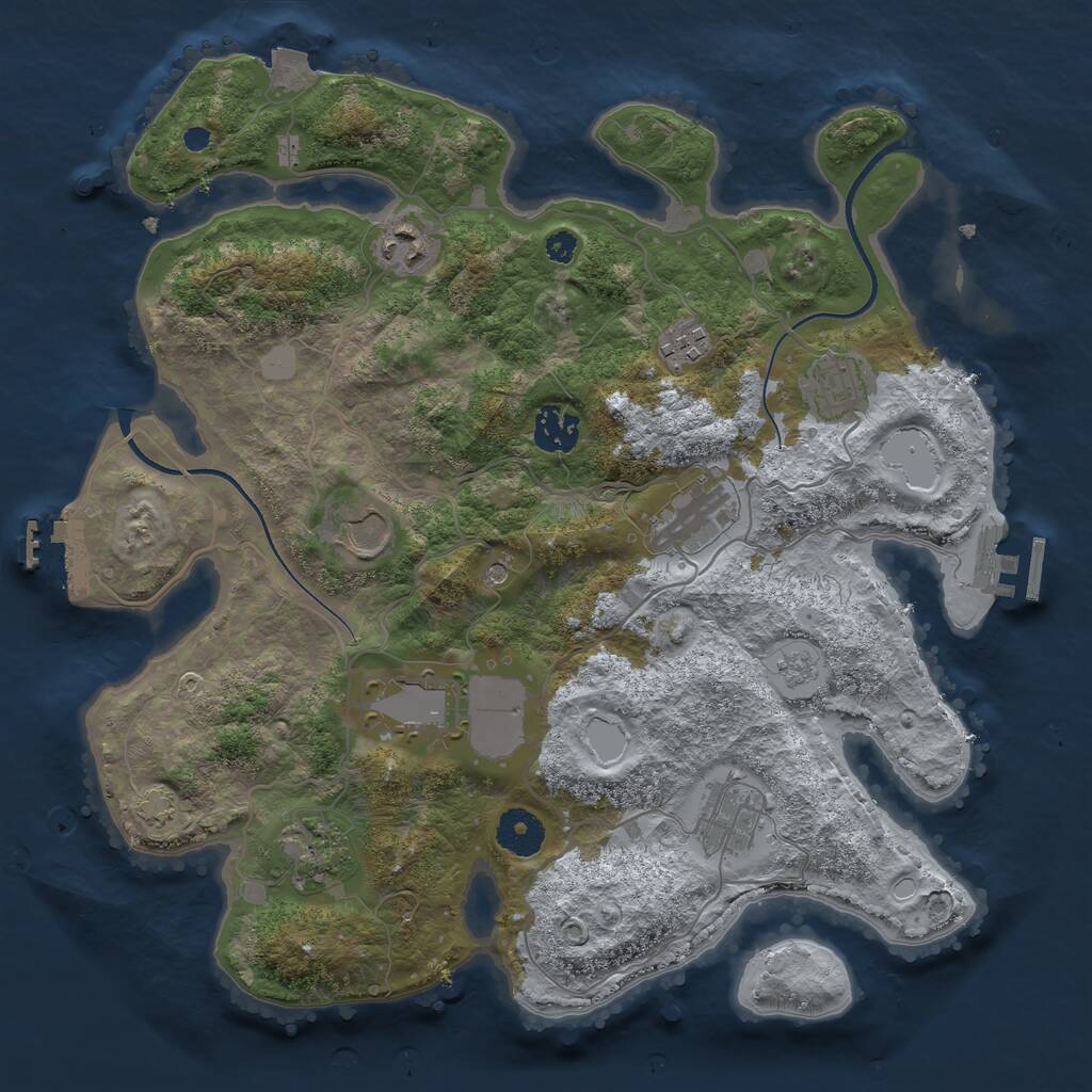 Rust Map: Procedural Map, Size: 3500, Seed: 20210201, 15 Monuments