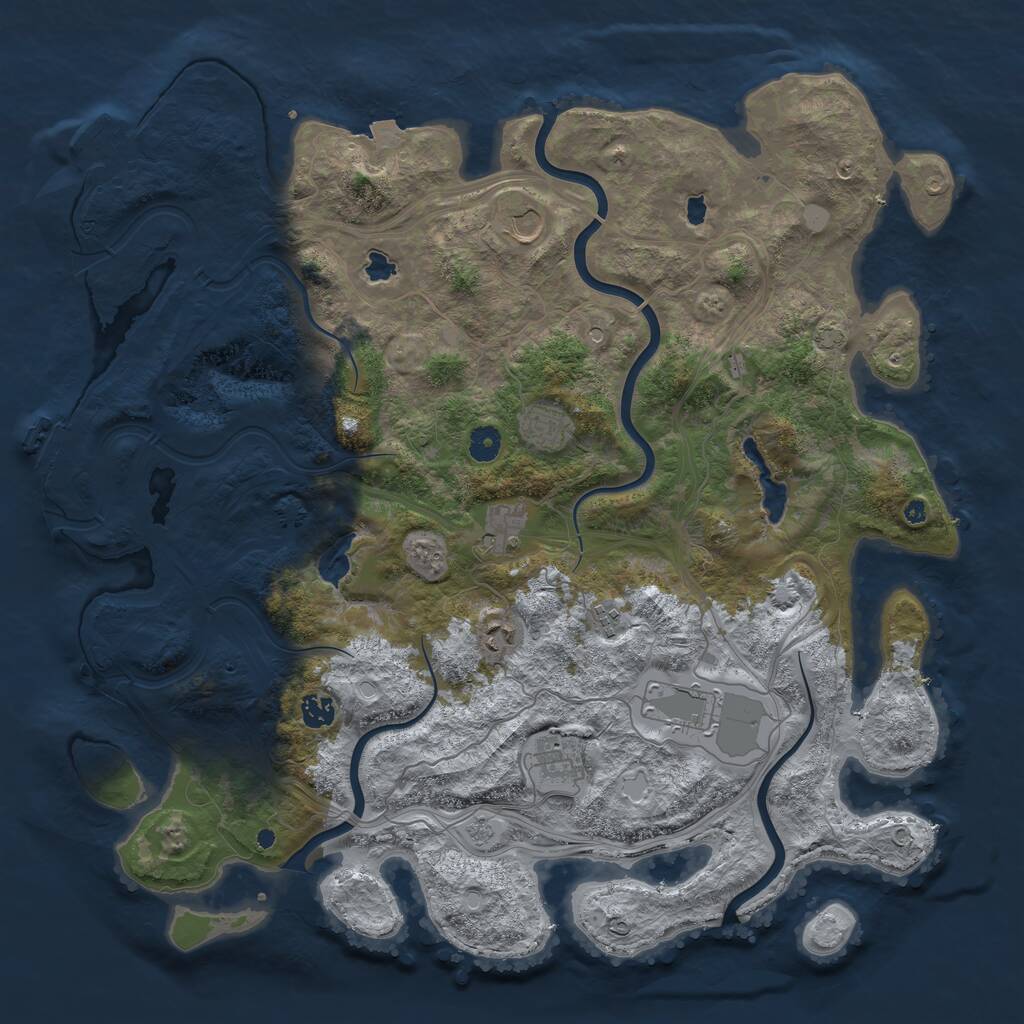 Rust Map: Procedural Map, Size: 4500, Seed: 704012, 14 Monuments