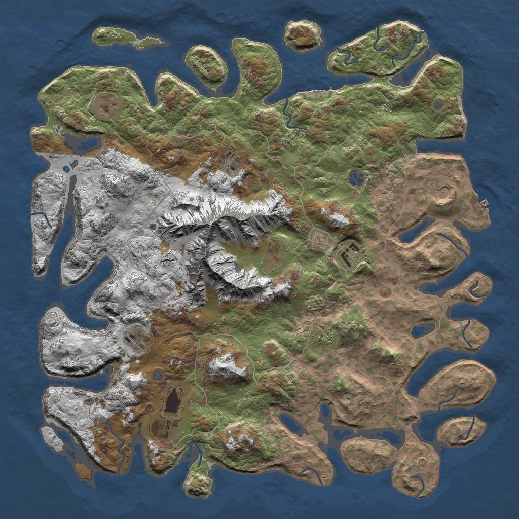 Rust Map: Procedural Map, Size: 5000, Seed: 2564948, 16 Monuments