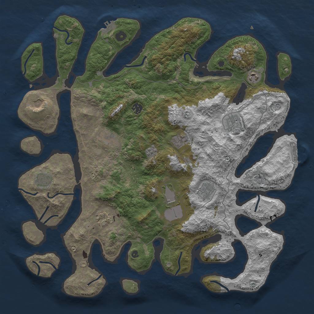 Rust Map: Procedural Map, Size: 4500, Seed: 5259419, 16 Monuments