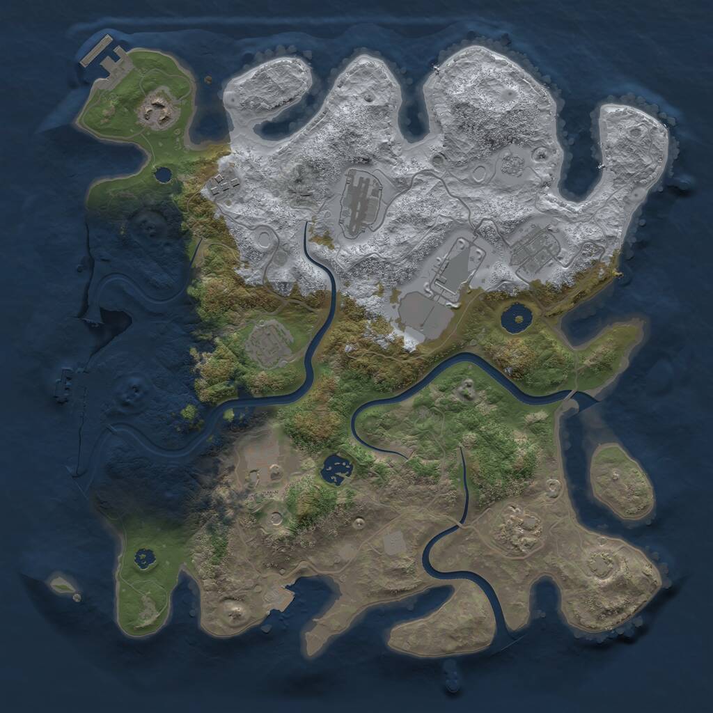 Rust Map: Procedural Map, Size: 3600, Seed: 931821034, 15 Monuments