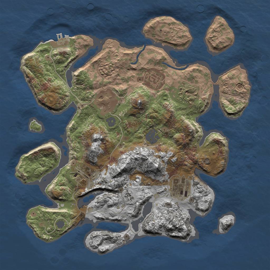 Rust Map: Procedural Map, Size: 3000, Seed: 53536242, 11 Monuments