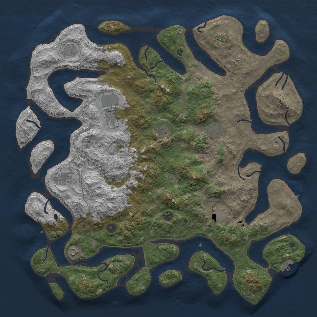 Rust Map: Procedural Map, Size: 4900, Seed: 106760488, 21 Monuments