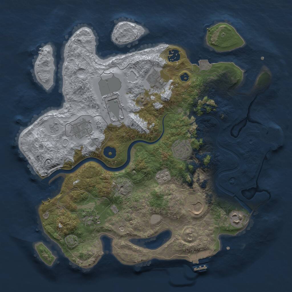 Rust Map: Procedural Map, Size: 3500, Seed: 75832, 15 Monuments