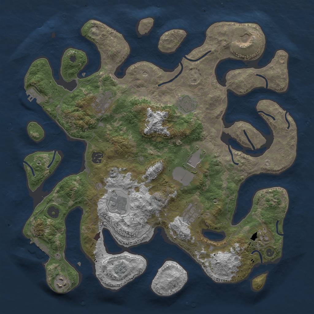 Rust Map: Procedural Map, Size: 4000, Seed: 44816324, 15 Monuments