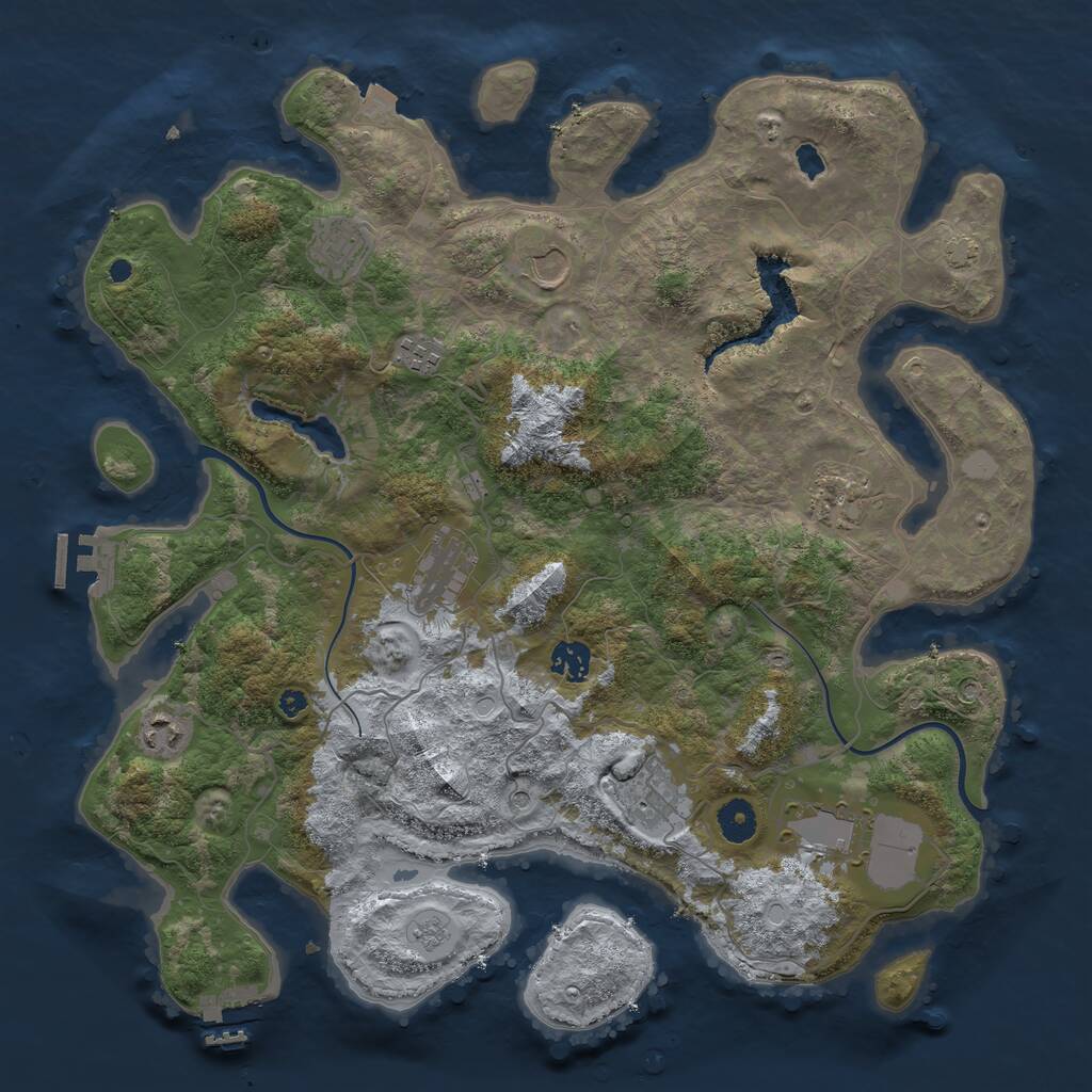 Rust Map: Procedural Map, Size: 4000, Seed: 44816324, 15 Monuments