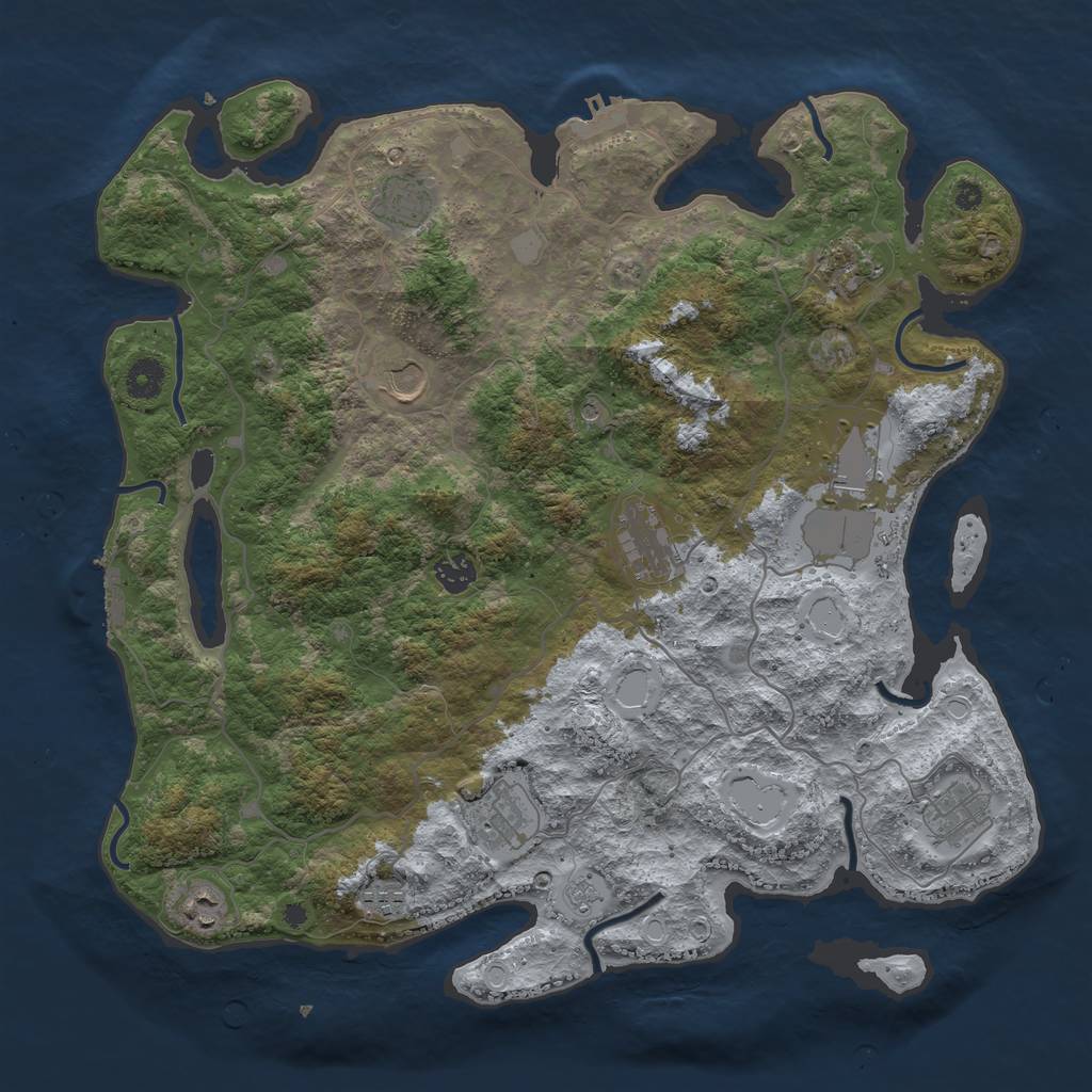 Rust Map: Procedural Map, Size: 4111, Seed: 111, 17 Monuments