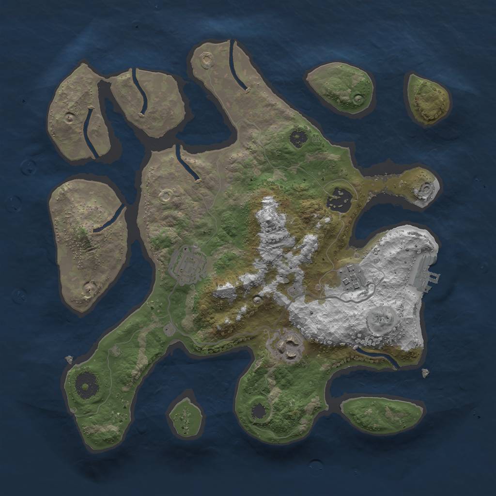 Rust Map: Procedural Map, Size: 3000, Seed: 1547663043, 7 Monuments