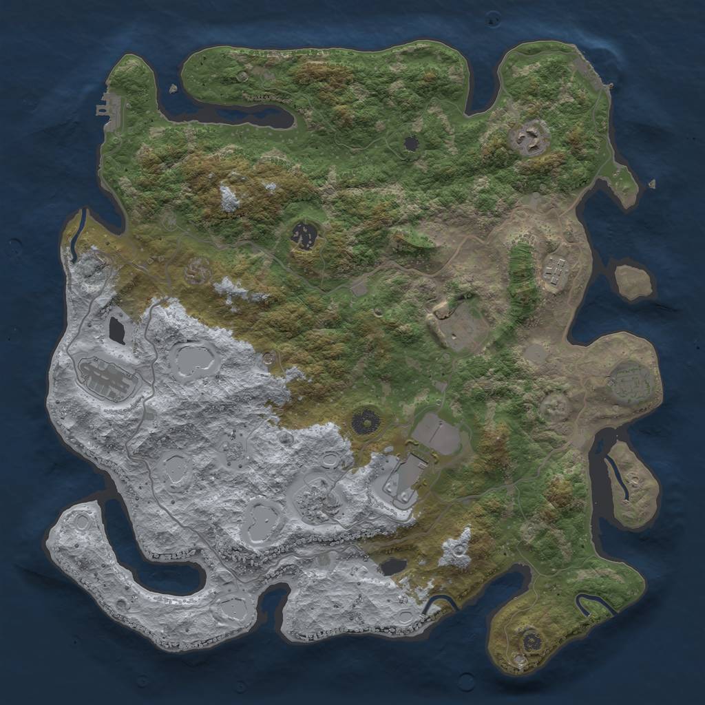 Rust Map: Procedural Map, Size: 4000, Seed: 18601630, 15 Monuments