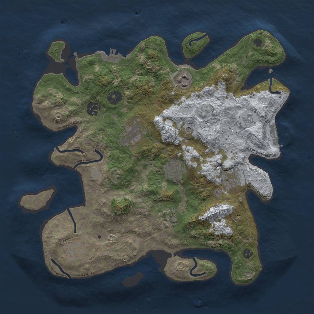 Rust Map: Procedural Map, Size: 3348, Seed: 1337, 16 Monuments