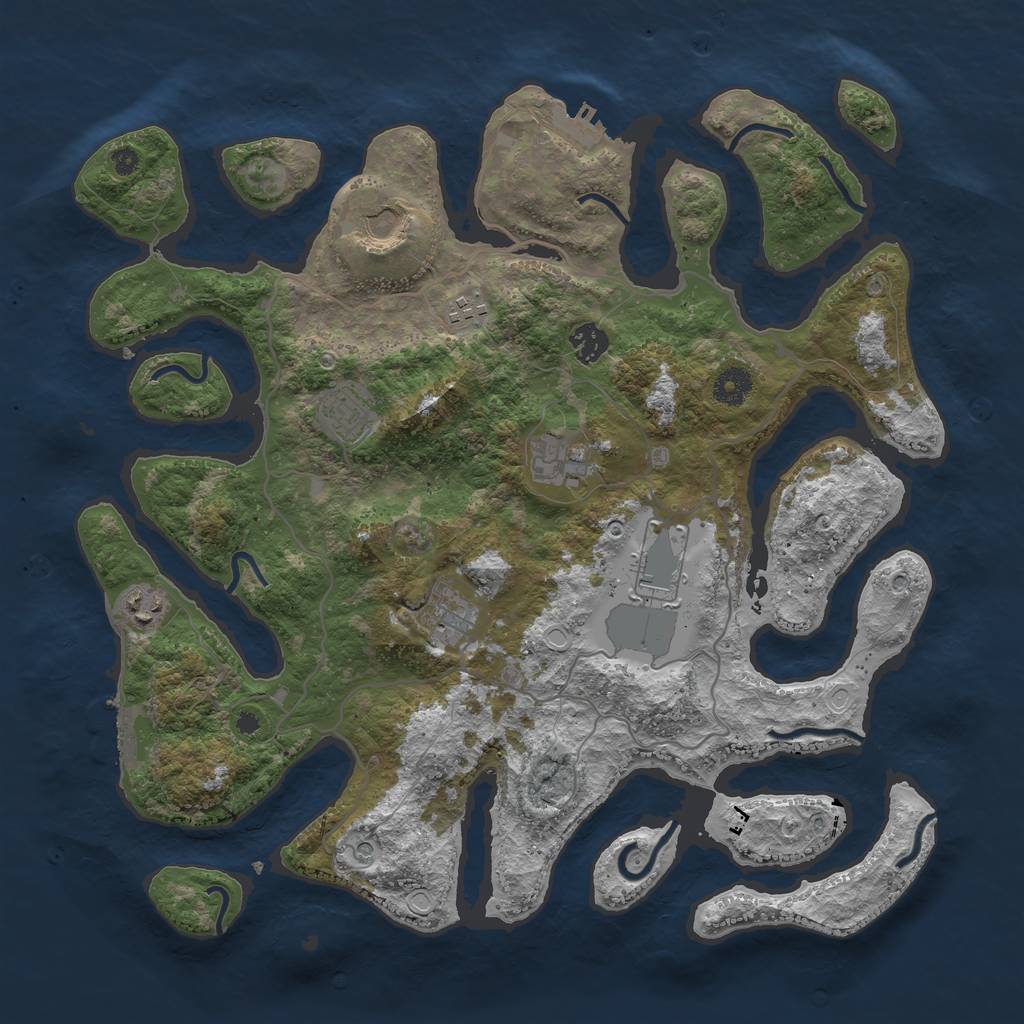 Rust Map: Procedural Map, Size: 4000, Seed: 1009769461, 16 Monuments