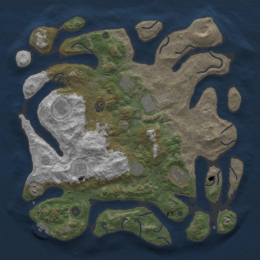 Rust Map: Procedural Map, Size: 4250, Seed: 13954655, 14 Monuments