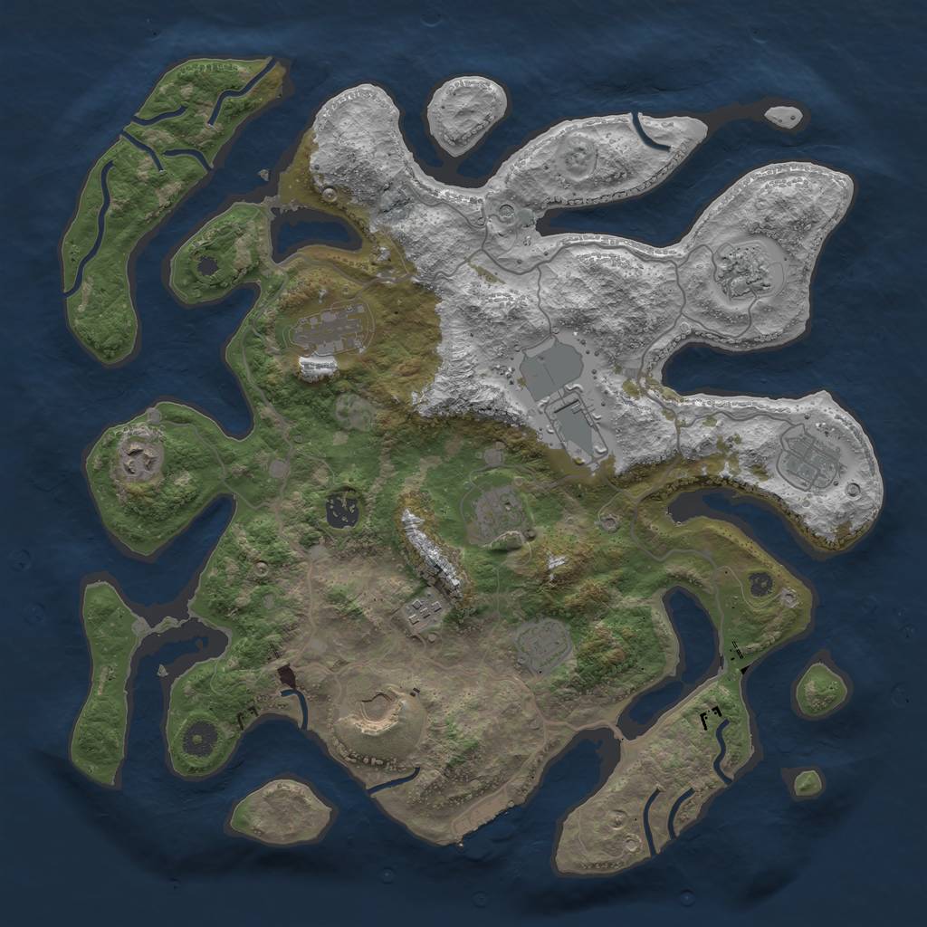 Rust Map: Procedural Map, Size: 4000, Seed: 90368546, 14 Monuments