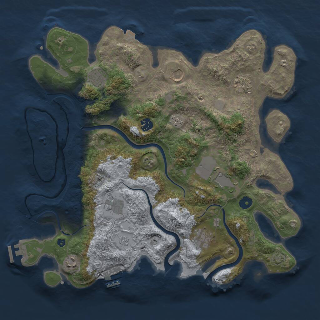 Rust Map: Procedural Map, Size: 3800, Seed: 318, 15 Monuments