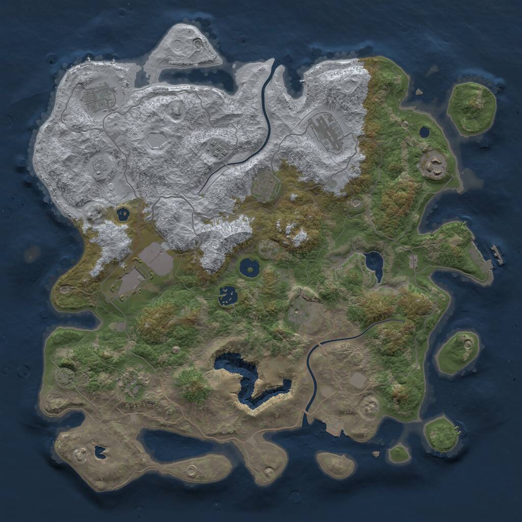 Rust Map: Procedural Map, Size: 4000, Seed: 49652, 14 Monuments