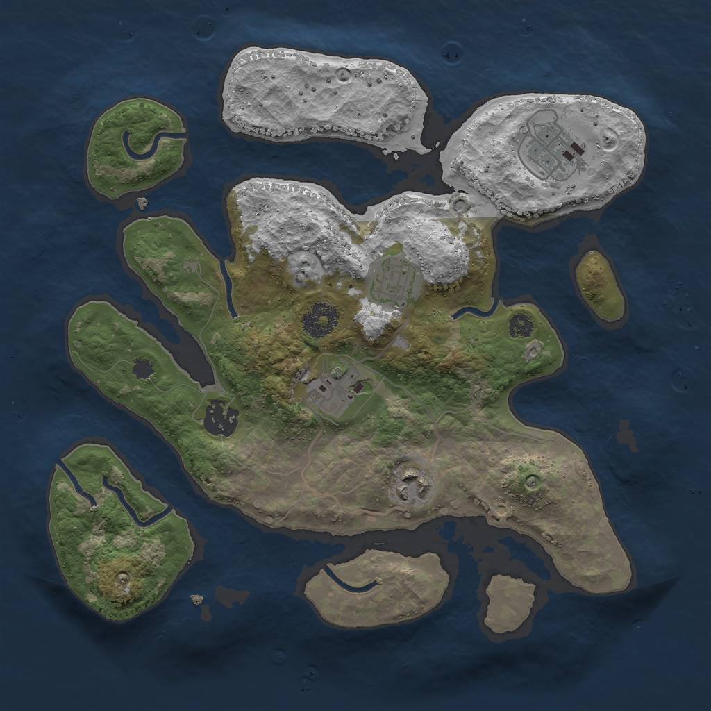 Rust Map: Procedural Map, Size: 3000, Seed: 737583366, 7 Monuments