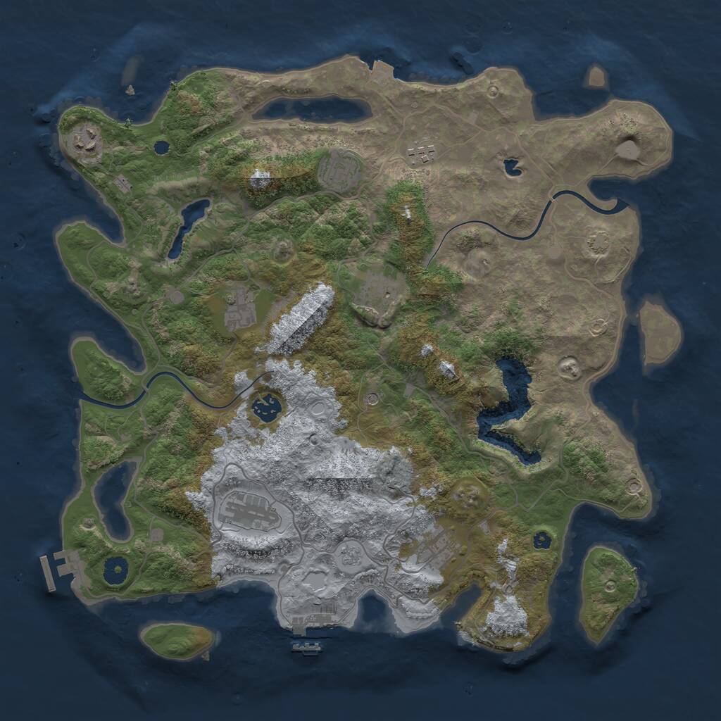 Rust Map: Procedural Map, Size: 4000, Seed: 4022000, 14 Monuments