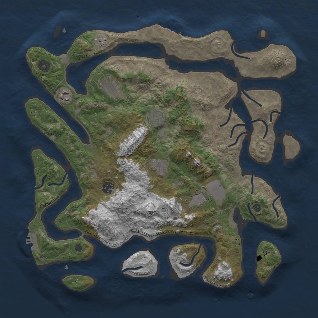 Rust Map: Procedural Map, Size: 4000, Seed: 4022000, 12 Monuments