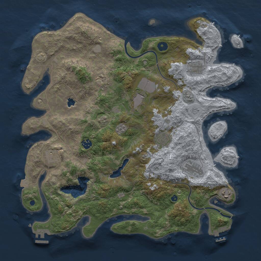 Rust Map: Procedural Map, Size: 4000, Seed: 107195028, 15 Monuments