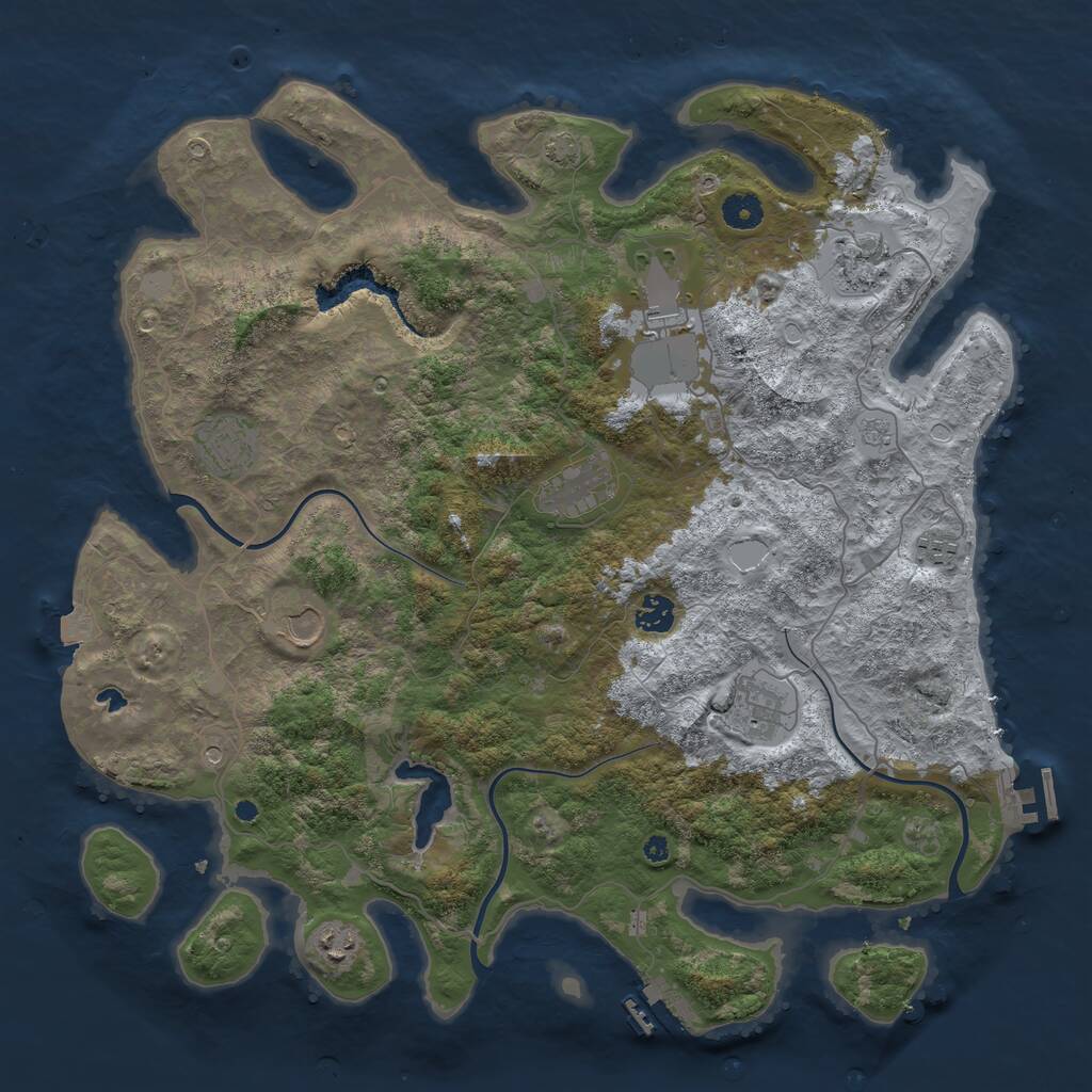 Rust Map: Procedural Map, Size: 4200, Seed: 1292484326, 15 Monuments