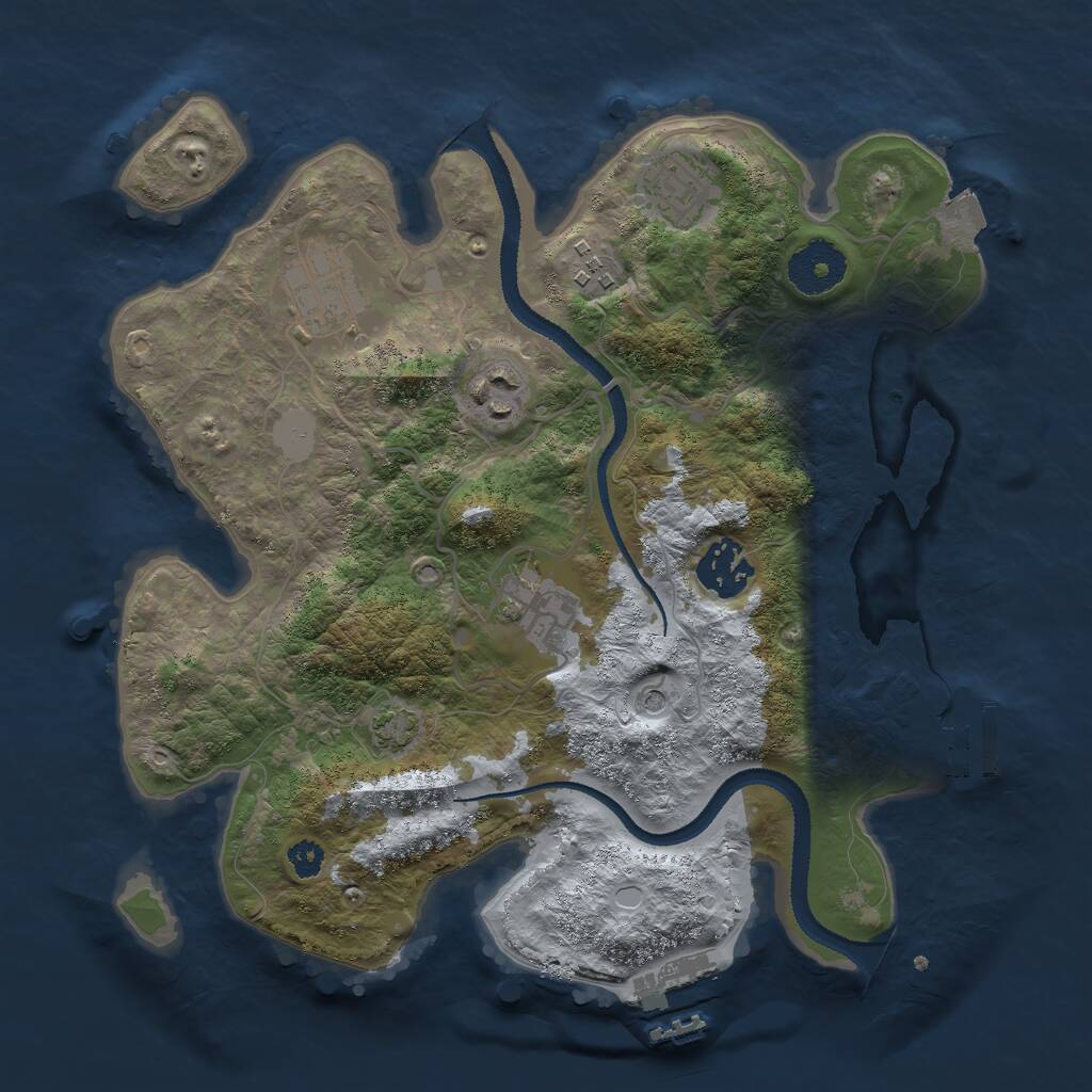 Rust Map: Procedural Map, Size: 3000, Seed: 88154575, 11 Monuments
